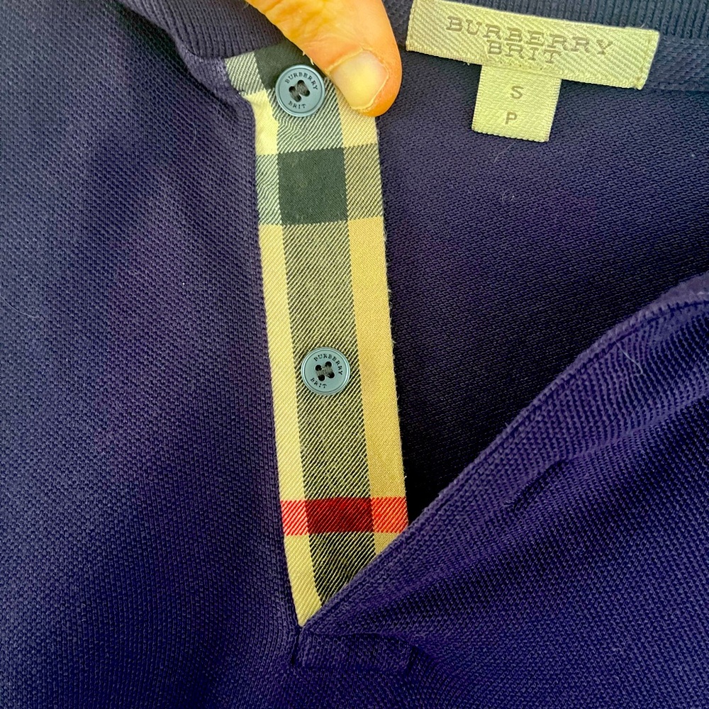 Burberry 
Short Sleeve Pique Polo Shirt
Men’s Small
Eggplant / Dark Purple